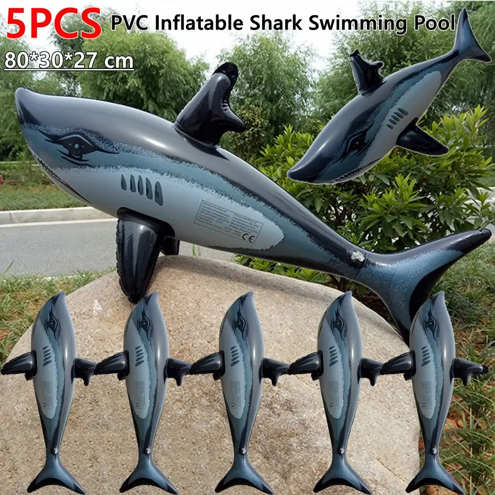 PVC Floating Shark Toys Float Toy Kids Adults Inflatable Water Swimming Pool Simulation Whale Fish Animals Toys Pool Accessories