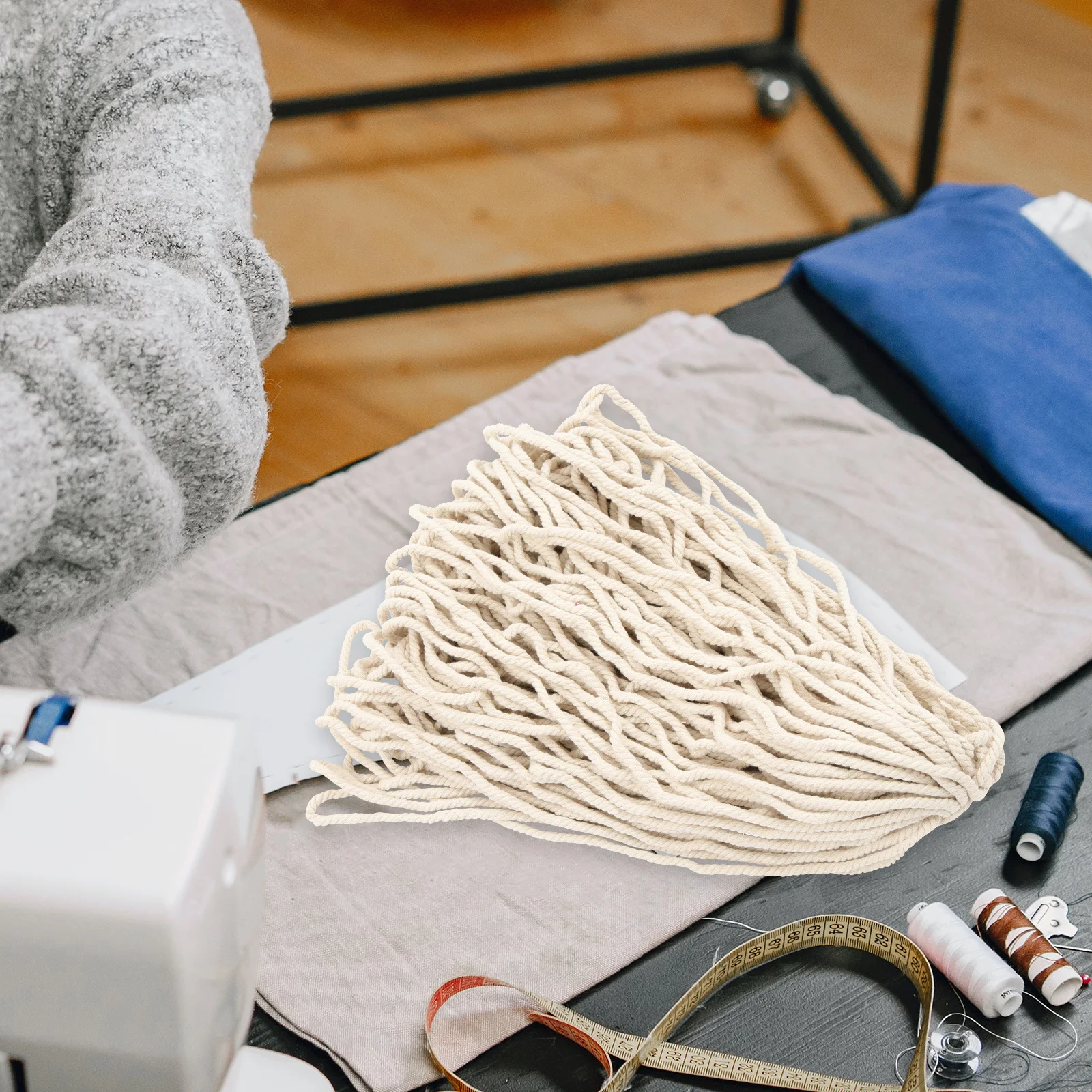 

1 Roll Cotton Woven Rope For Diy Handmade Crafts Decorative Braided Rope Hanging Blanket Screen Curtain Drying Cord