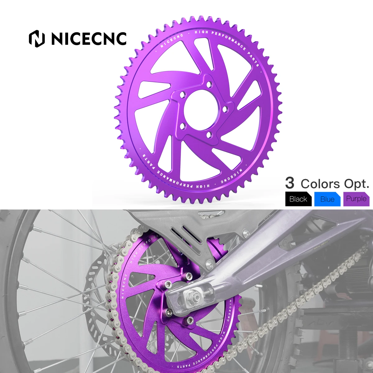 

NICECNC для Surron Light Bee X для Sur-ron Light Bee S L1E для Segway X160 X260 58T задняя звездочка, цепной диск, электрический велосипед для грязи