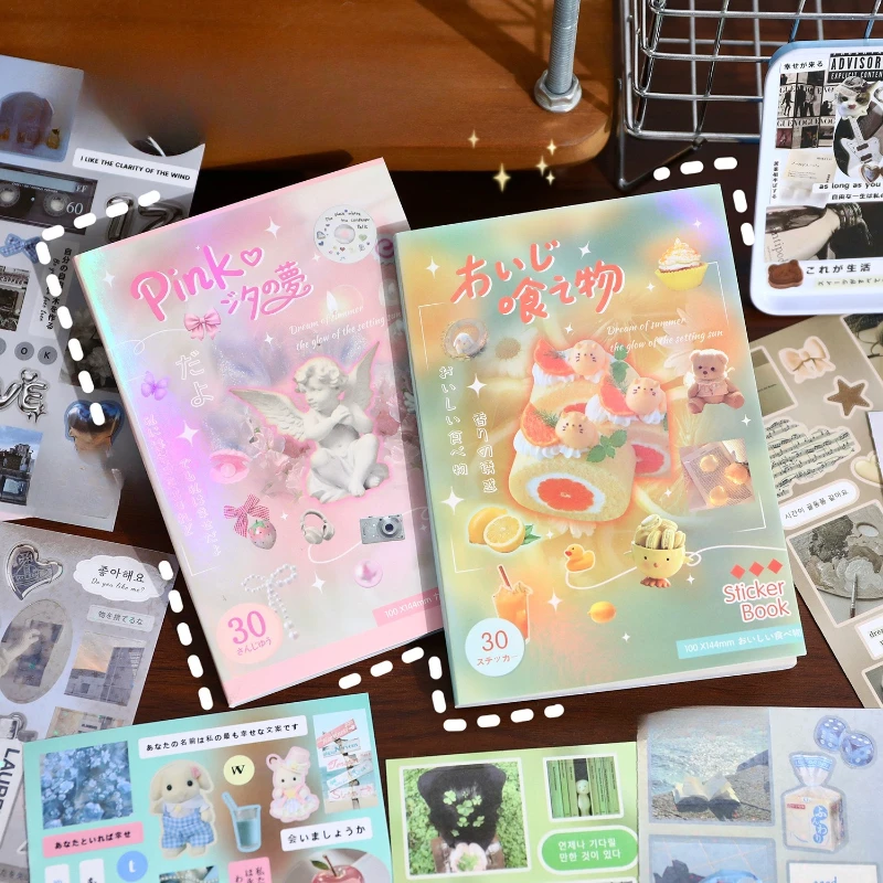 

Cute Retro Japanese Fashion Scrapbook Journal Sticker DIY Decor Kpop Photocard Stationery Decal Kawaii Cartoon Sticker Kids Gift