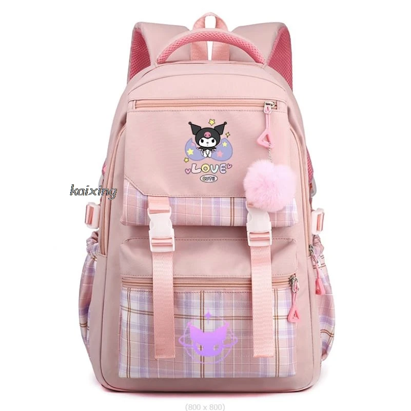 Nieuwe Rugzak Mooie Kuromi Melodie Junior High School Vrouwen Campus Gemakkelijk Hoge Capaciteit Schooltas Kawaii Mochila Geschenken