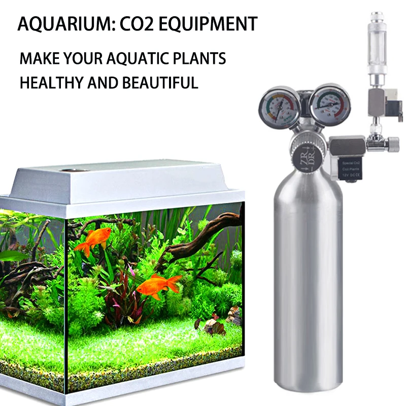 Fish tank CO2 cylinder CO2 explosion-proof oxygen filled cylinder Aquarium aluminum alloy high-pressure aluminum cylinder 0.6-1L
