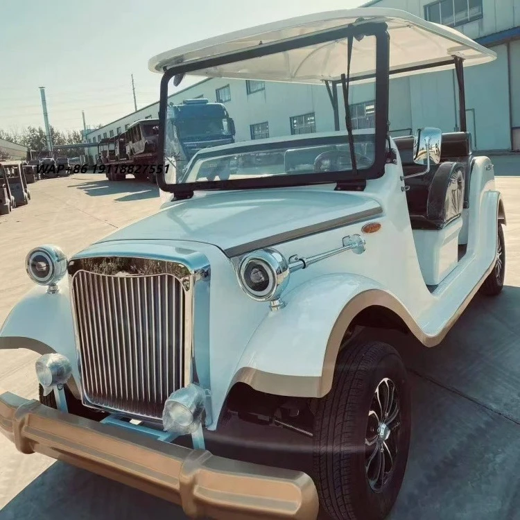 Retro-style Classic Antique Safety Vintage Car Luxury Classical Sightseeing Vehicle Golf Cart 14 Seats Shuttle Electric Buggy