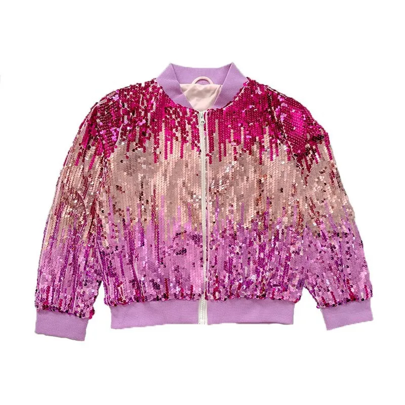 2026 Fashion Baby Girl Multi Color Sequins Jacket Toddler Teens Child Spring Autumn Outerwear Kids Long Sleeve Coat Baby Clothes