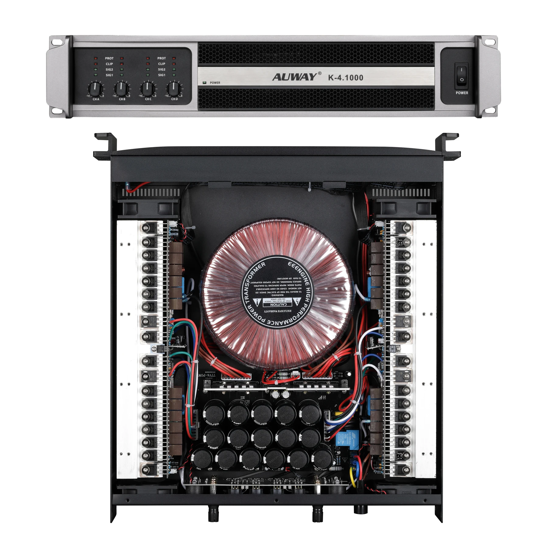 

K-4.1000 Flagship Amp Hybrid Class H Tech 4X1000W 2U 35% Efficiency Boost Less Than0.05% THD