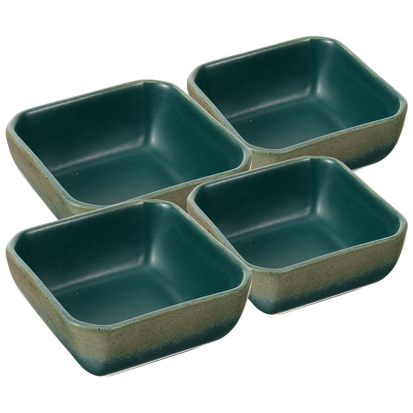 

4pcs Square Ceramic Bowls Modern Mini Serving Dishes For Sushi Soy Sauce Dipping Vinegar Sauces Appetizers Snacks Storage Bowl