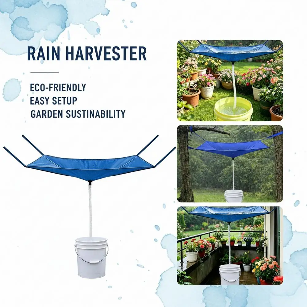 Regenfänger für Garten: Wasserfangtuch mit Schlauch und Filter für Rasen und Garten – Detail 3