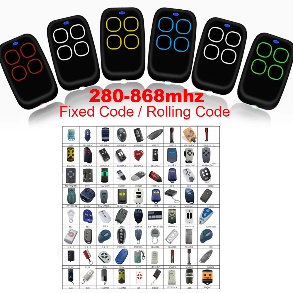 Self-copy Multi Frequency 280- 868 MHz 4 in 1 Garage Remote Control Gate Door Duplicator Keychain Barrier Rolling Code Grabber