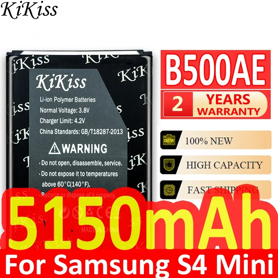 

Сменный аккумулятор KiKiss B500AE для Samsung Galaxy S4 Mini S4Mini I9190 I9192 I9195 I9198 5150 мАч Аккумулятор