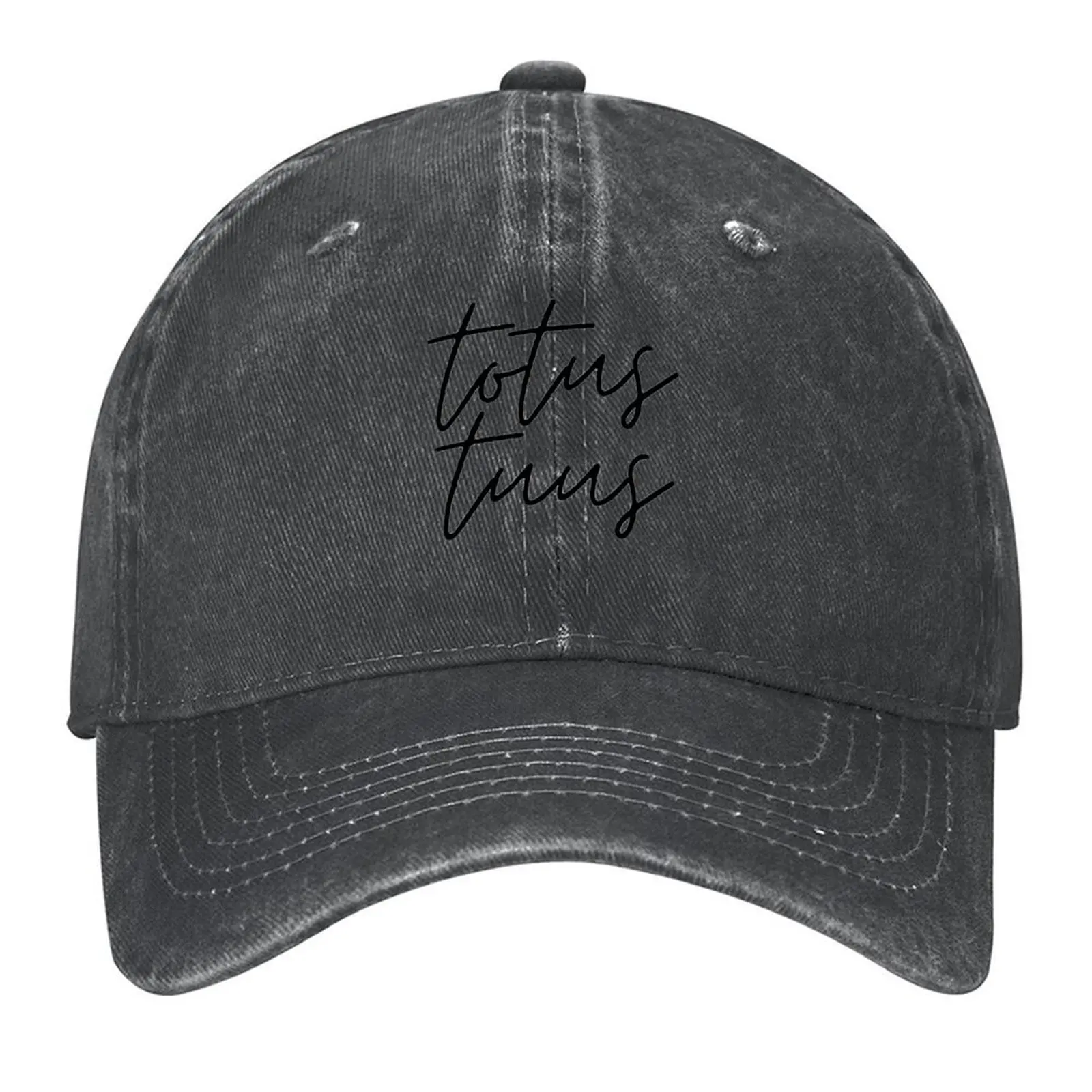 

Totus Tuus Black Thin Cursive Baseball Cap party Hat Beach Outing Wild Ball Hat Hat Man For The Sun Women's 2025 Men's