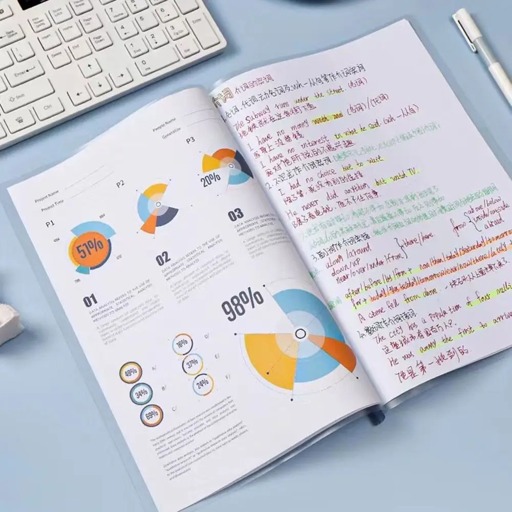 

5 шт. A4/буквенная бумага Morandi для хранения папка формата А4, прозрачная милая сумка для файлов, выдвижная планка, утолщенная прозрачная папка, офисные принадлежности