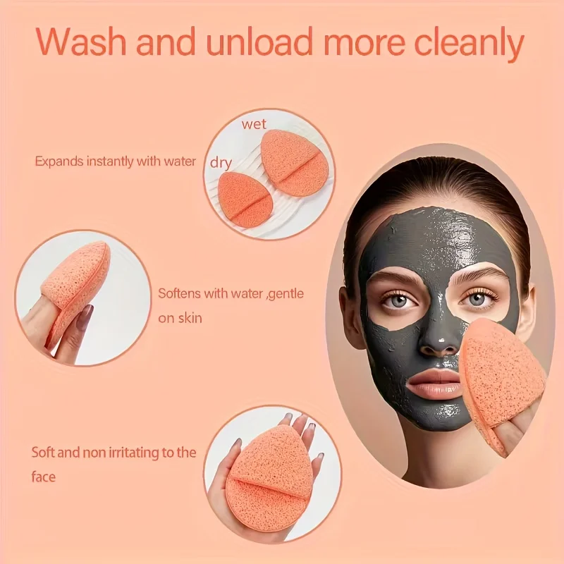 Clean and exfoliating facial sponge, reusable, effectively removes blackheads and deep dirt, suitable for all skin types, an ideal choice for beauty and skin care. - Detail 1