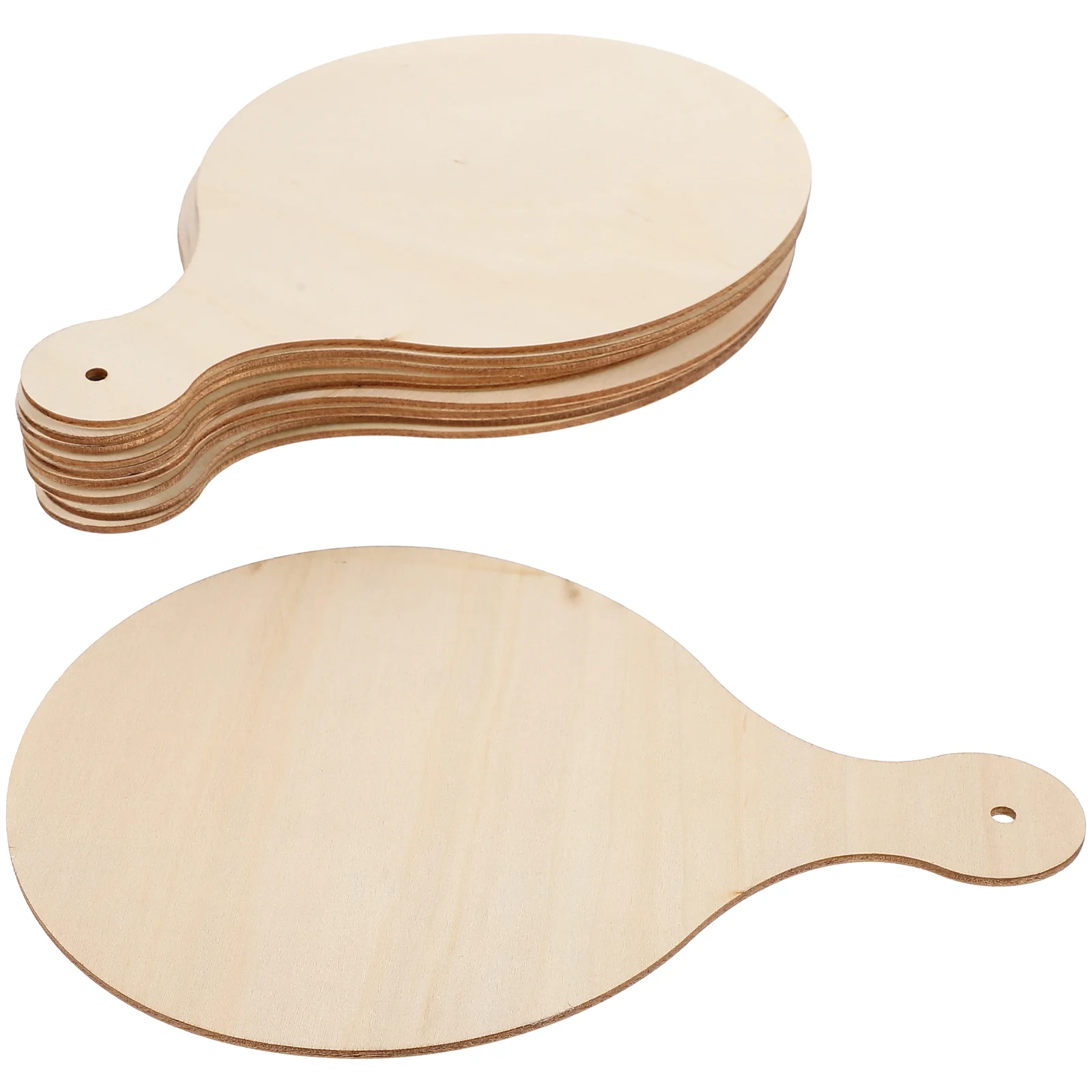 10 Pcs Chopping Board Round Wooden Decorative Tray Fruit DIY Cutting Boards Kitchen Serving Mini Child