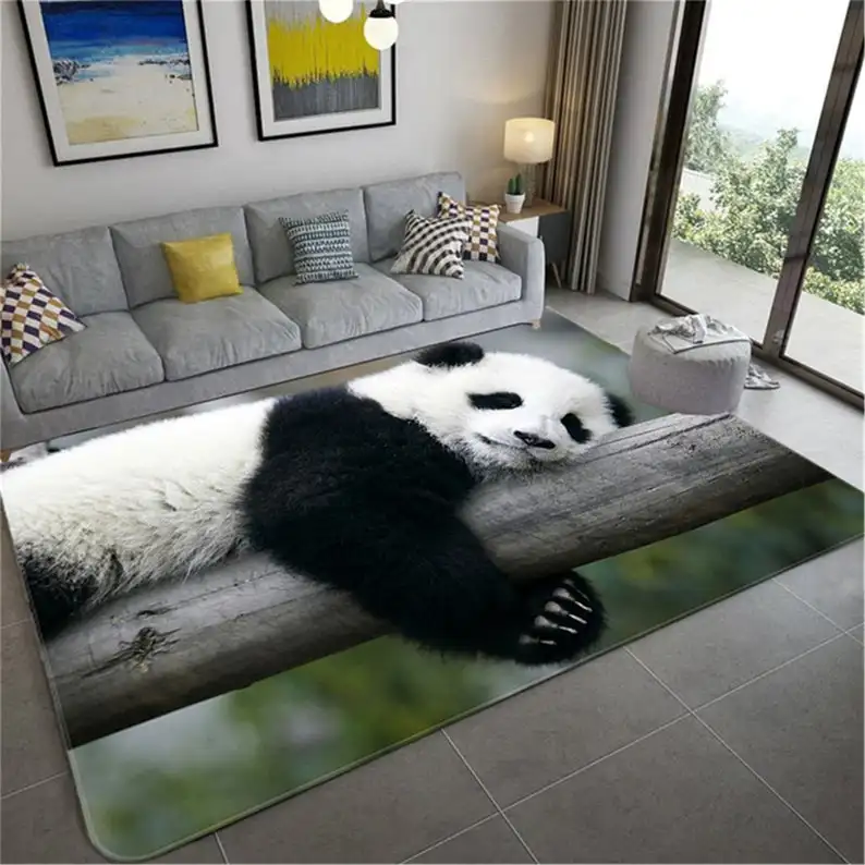 Panda Print Bamboo Pattern Door Mat Non-slip Mat Door Mat Carpet Bedroom Living Room Home Decor