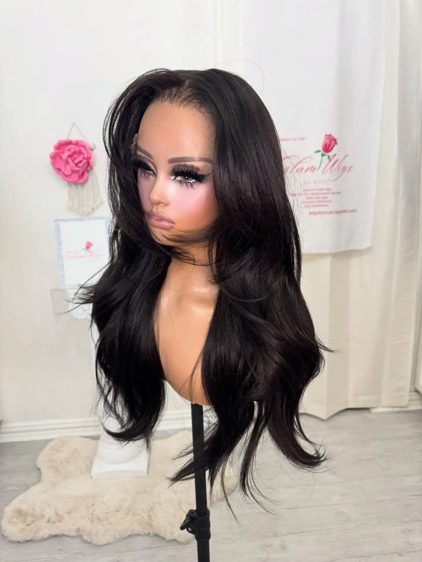 Dark Wigs Brunette Long Length Natural Wave 13*4 HD Transparent Lace Wigs Middle Parting Realistic Look Hairline Glueless Wigs