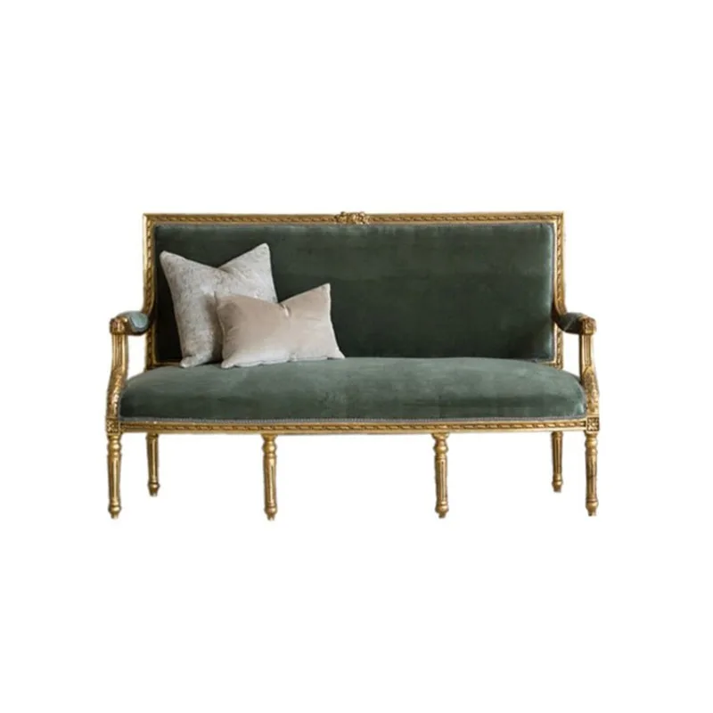 

American simple modern carved fabric soft bag single double three living room hotel designer furniture retro sofa