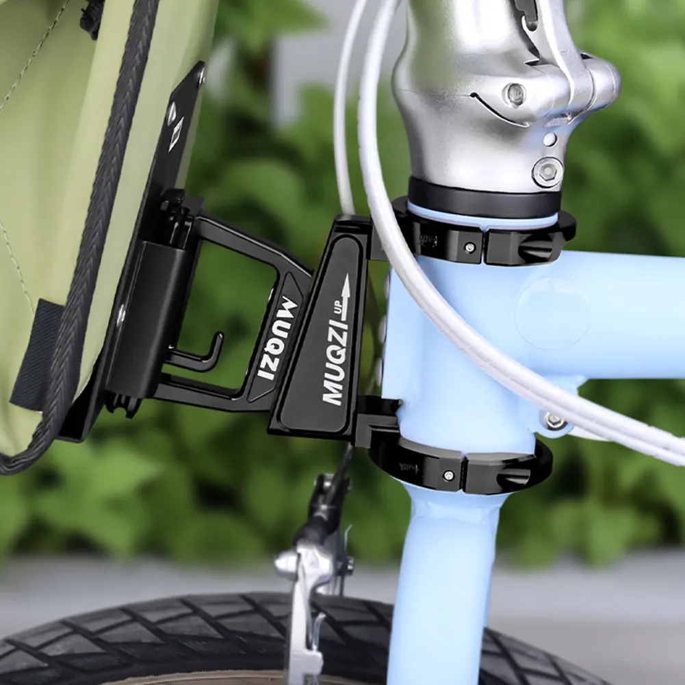 

Folding Bicycle Pig Nose Pannier Adapter Adjustable Clamp Ring Bike Front Shelf Mount Carrier Adapter for Birdy Dahon 412 SP8