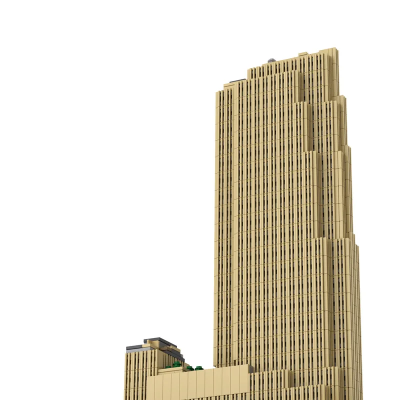 Iconic Skyline Replica: 30 Rockefeller Plaza 1:800 Scale model MOC Building Block Set - 1712 Pieces, Artistic Gift Ensemble for