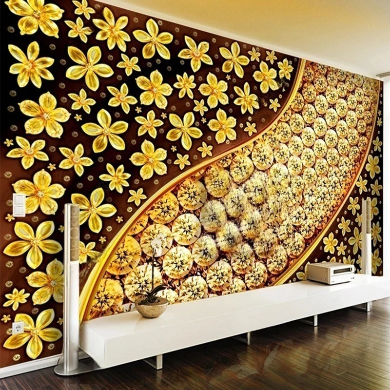 

MU7948 3D Mural Wallpaper Nordic Ins Floral Background Photo Wall Painting Pastoral Flowers Bedroom Living Room Decor Tapety Art