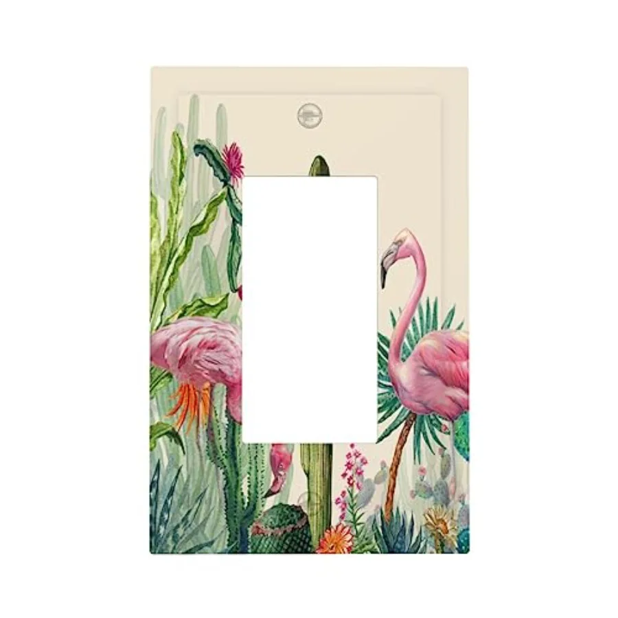 Western Green Succulent Flamingo Botanical Decora/GFCI Device Wallplate way One Decorator Outlet Light Switch Cover Electrical