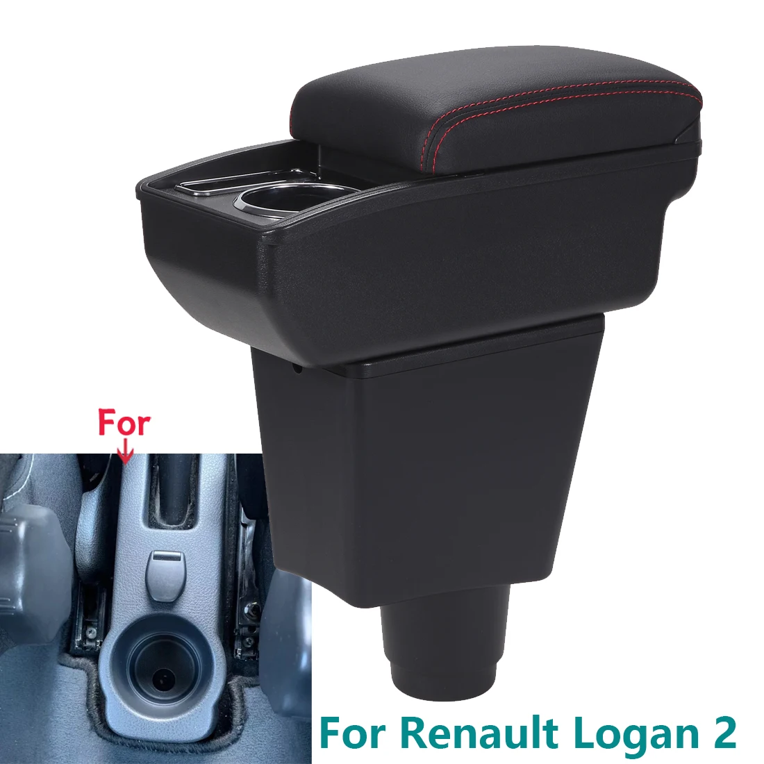 For Renault Logan 2 Armrest Box For Dacia Logan 2 Dokker Renault Sandero 2 Car Armrest Interior Retrofit Accessories Storage Box