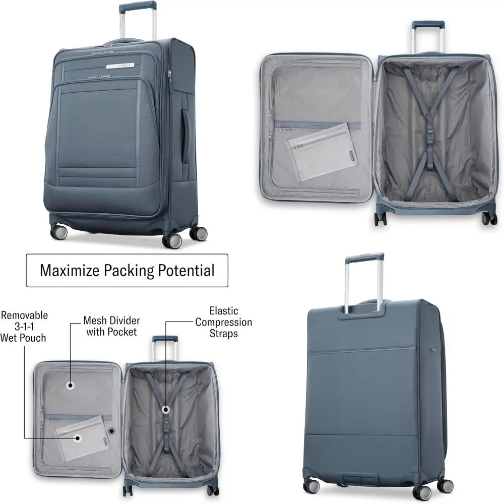 

средний расширяемый полиэфирный спиннер для багажа - легкий чемодан софтбоку, одобренный авиакомпанией