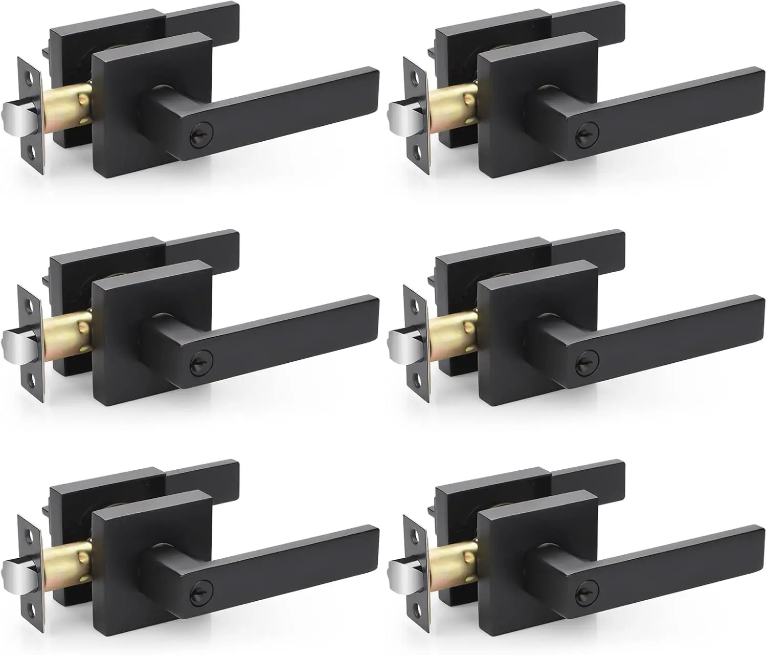 

Bedroom Doors Locks Door Lever- Door Lock Sets Entry with Keys Modern Durable Door Hardware Rev