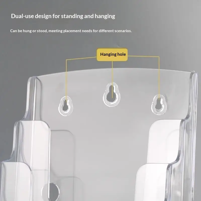 A6 1/2/3Layers Brochure Holder Clear Flyer Menu Paper Card Stand Display Rack Card Storage view 2
