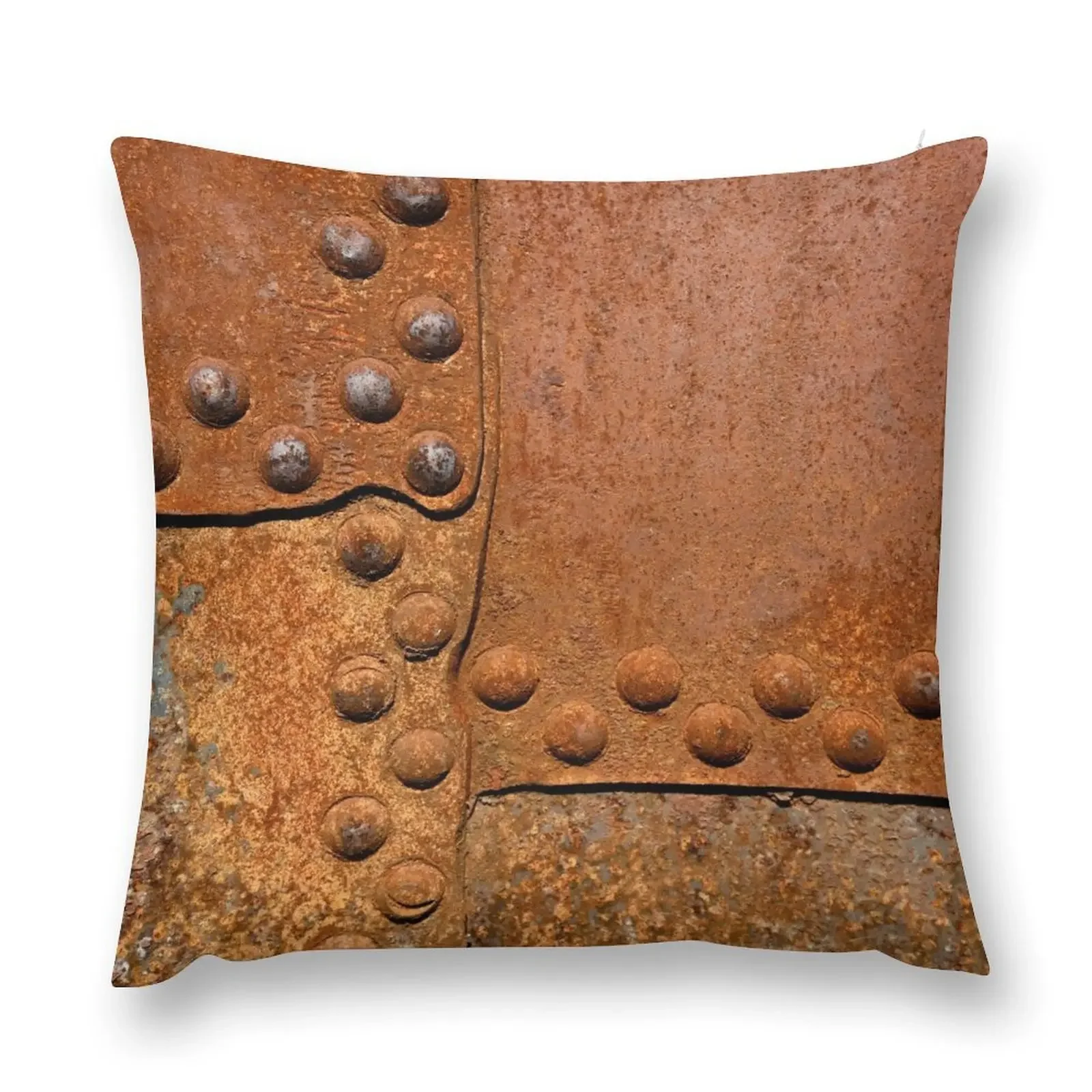 Rusty metal surface with riveted joints Throw Pillow christmas ornaments 2025 pillow pillowcase Cushion Child pillow