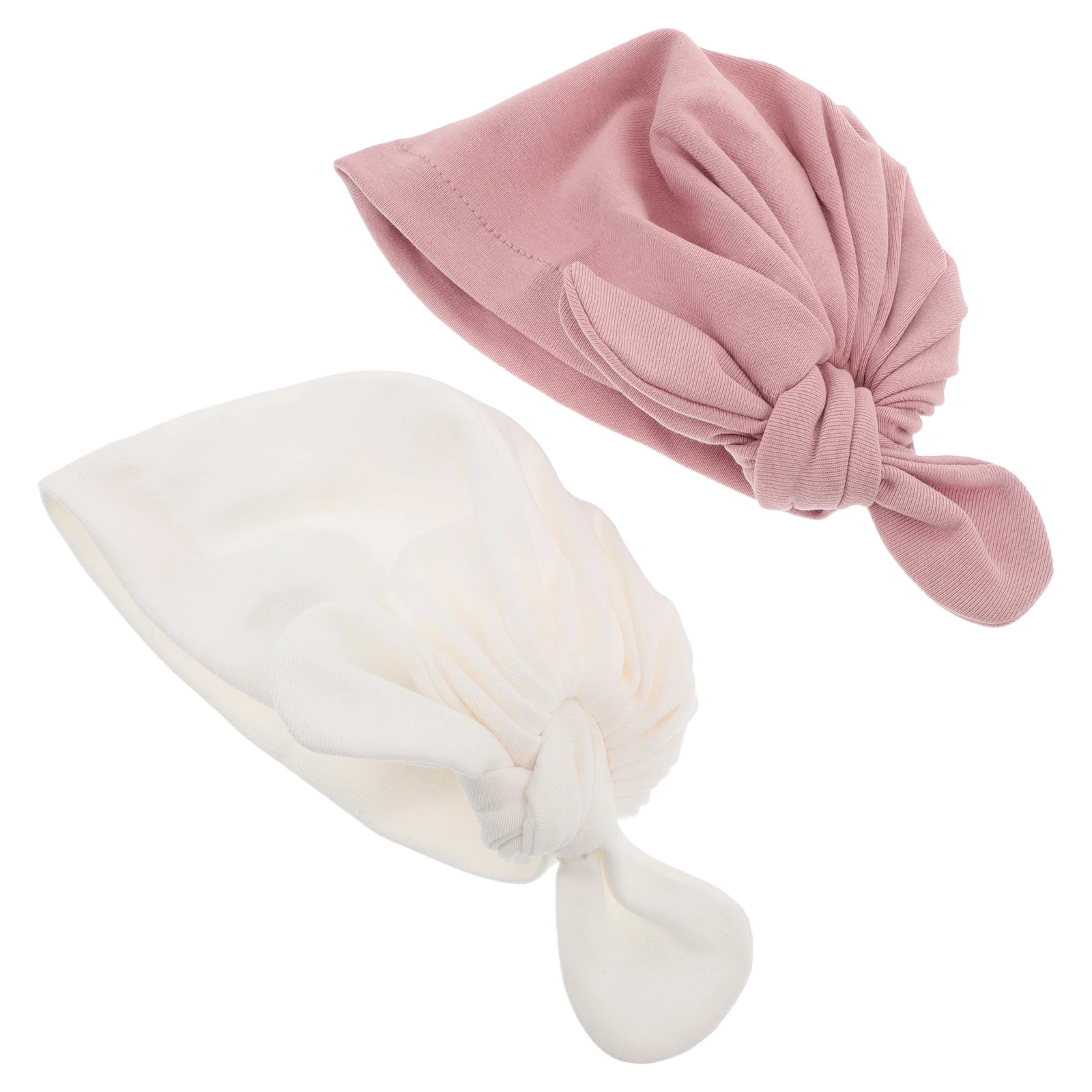 2Pcs Baby Turban Hats Cotton Soft Newborn Beanie Caps Infant Headwrap for Boys Girls Indoor Outdoor Use Newborn Hats for Boys
