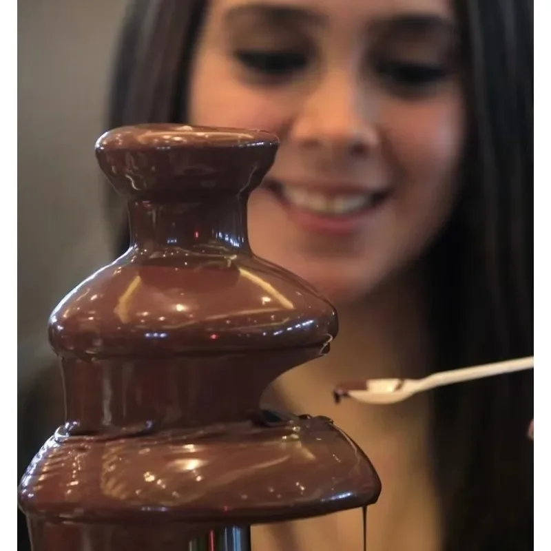 Household electric professional three-layer stainless steel and heat-resistant plastic chocolate fountain