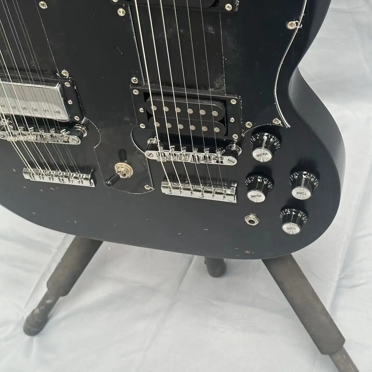 New High Quality old black Double Neck 12 Strings + 6 Strings SG Electric Guitar Guitars Guitarra