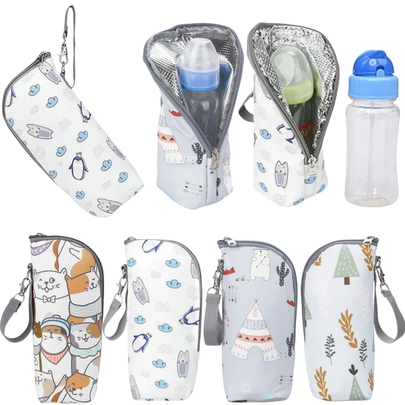

Baby Bottle Bag Milk Bottle Warmer Aluminum Foil Insulation Baby Feeding Bottle Bags Stroller Hanging Bag for Storage Cups Drink