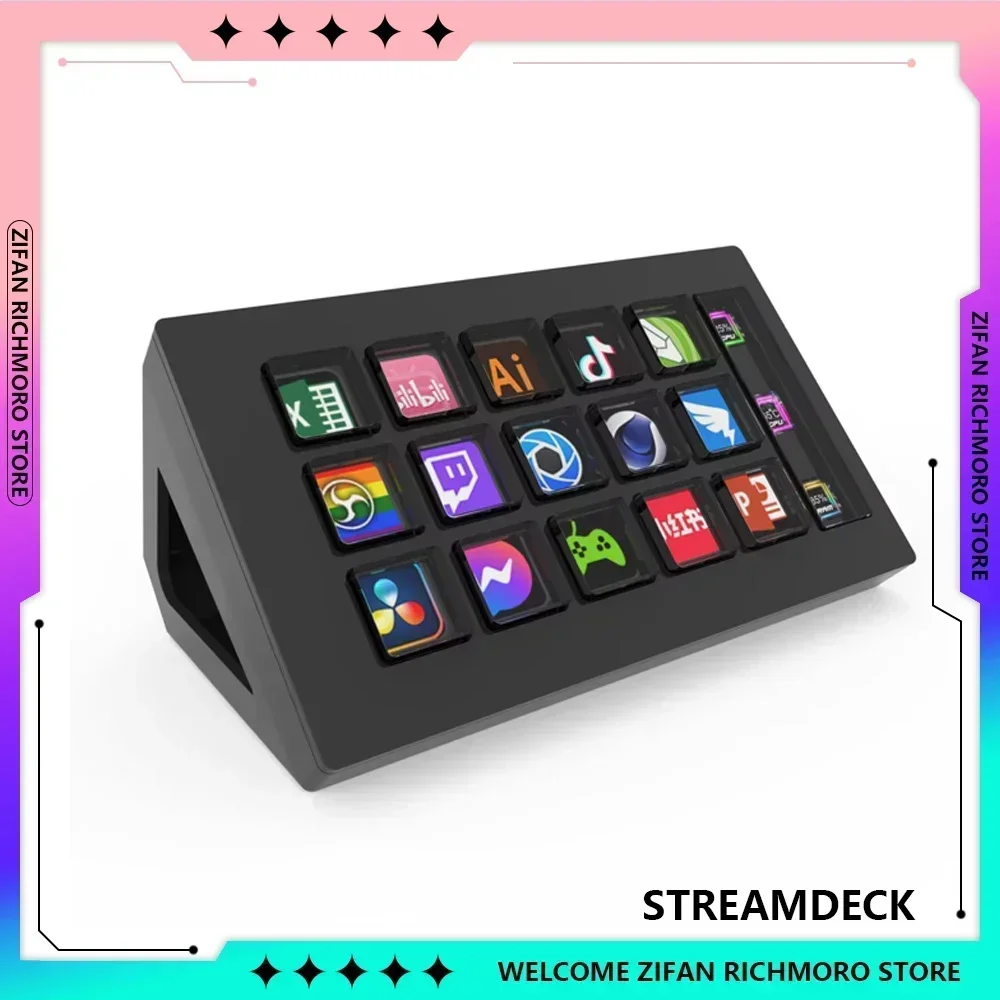 Mirabox StreamDeck 293s LCD Controller Mini Visual Keyboards 15Keys Custom Button Windows/MacOS Kryboard Live Creation Gift