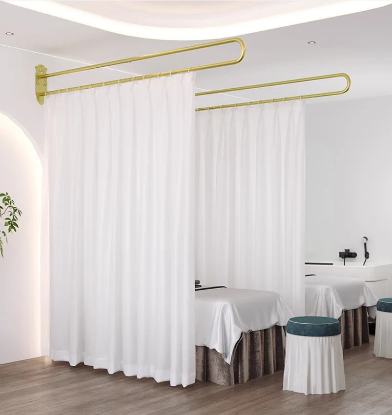 

Iron U-shaped L-shaped beauty salon, health center, therapy bed, beauty bed, partition curtain