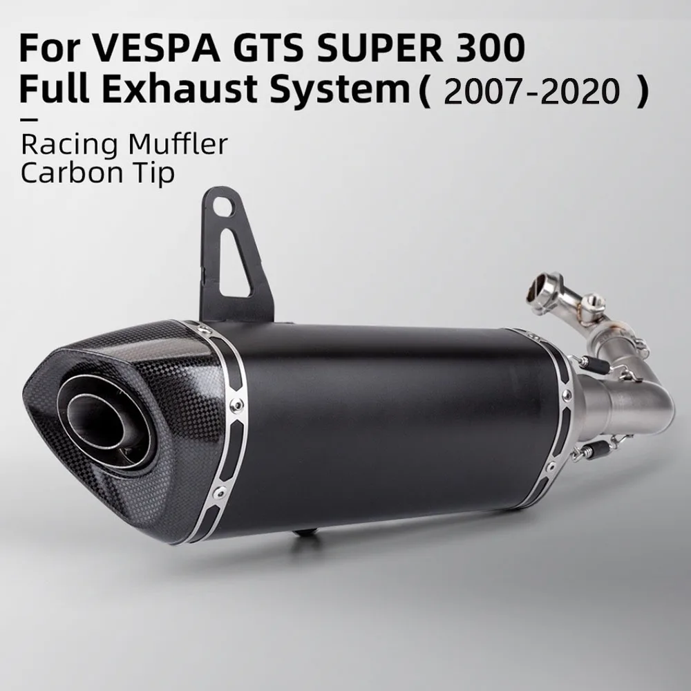 

For Vespa GTS300 GTS 300 2007-2020 Motorcycle Exhaust System Stainless Manifold Connect Carbon Tip Muffler with DB Killer