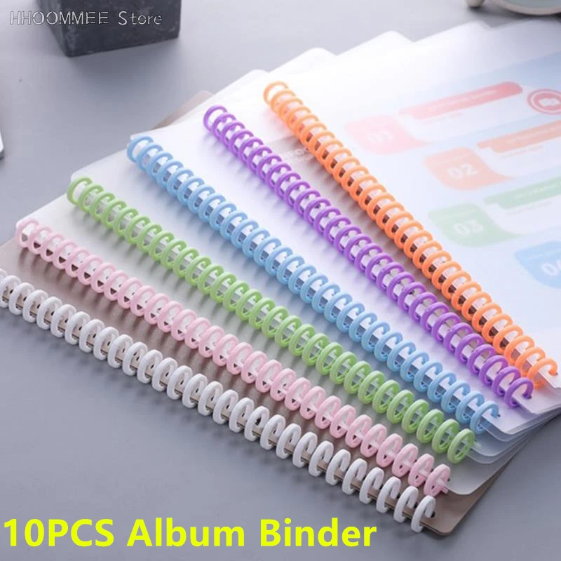 10Pcs 30 Holes Circles Ring Loose-leaf Paper Book Scrapbook Album Binder Spiral A4 Notebook Binding Clips 3.7*28.7CM