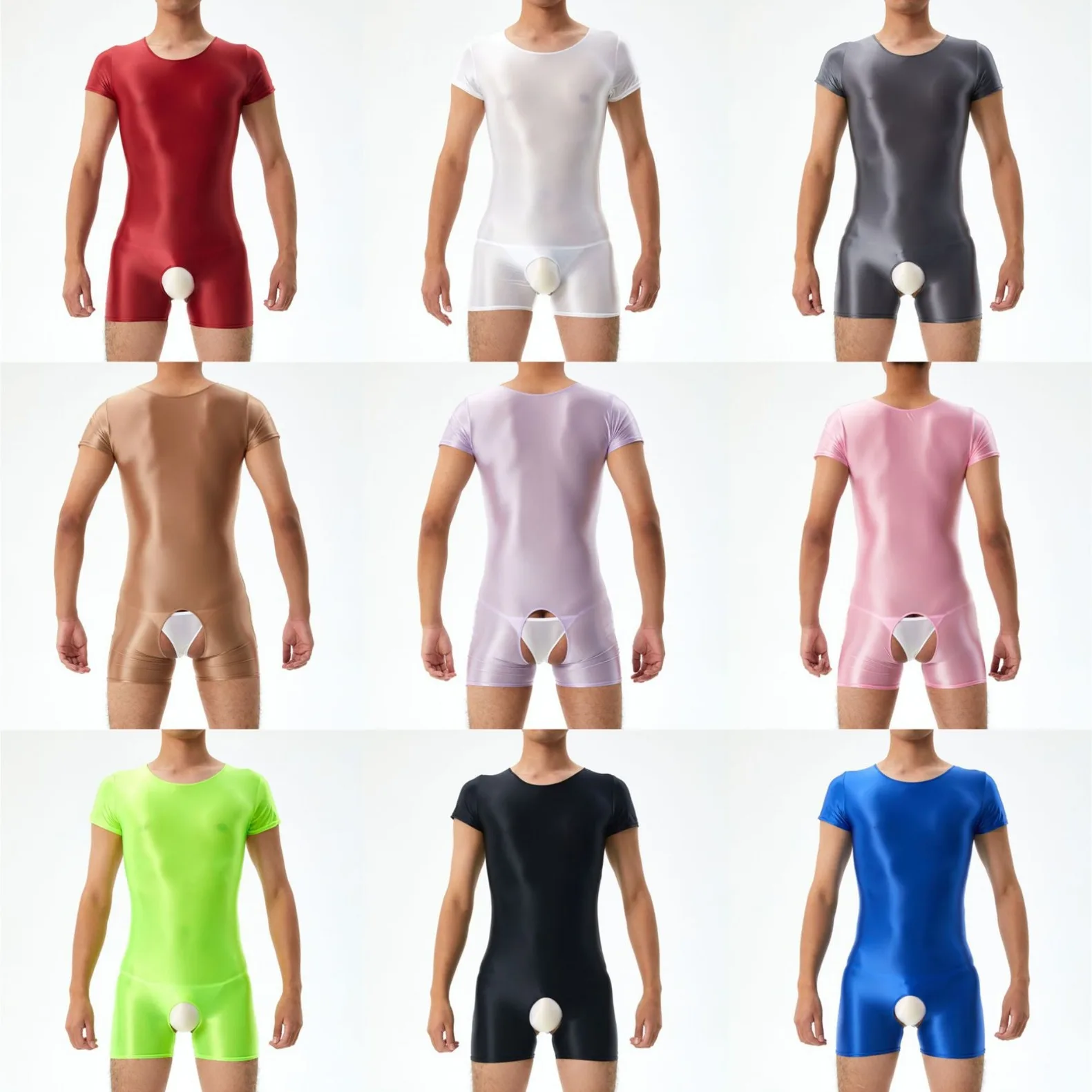 

2025 новый европейский и американский высокоэластичный большой размер маслянистый блестящий шелковистый гладкий маслянистый цельный плотный с открытой промежностью 7061K