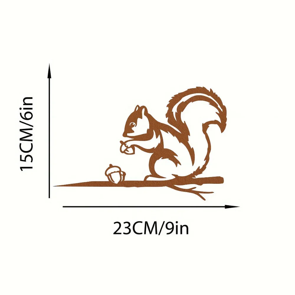 CIFBUY Metal Wall Art Squirrel For Home Garden Wedding Housewarming Decor Iron Hanging Signage Plaque Wall Sculpture Accent