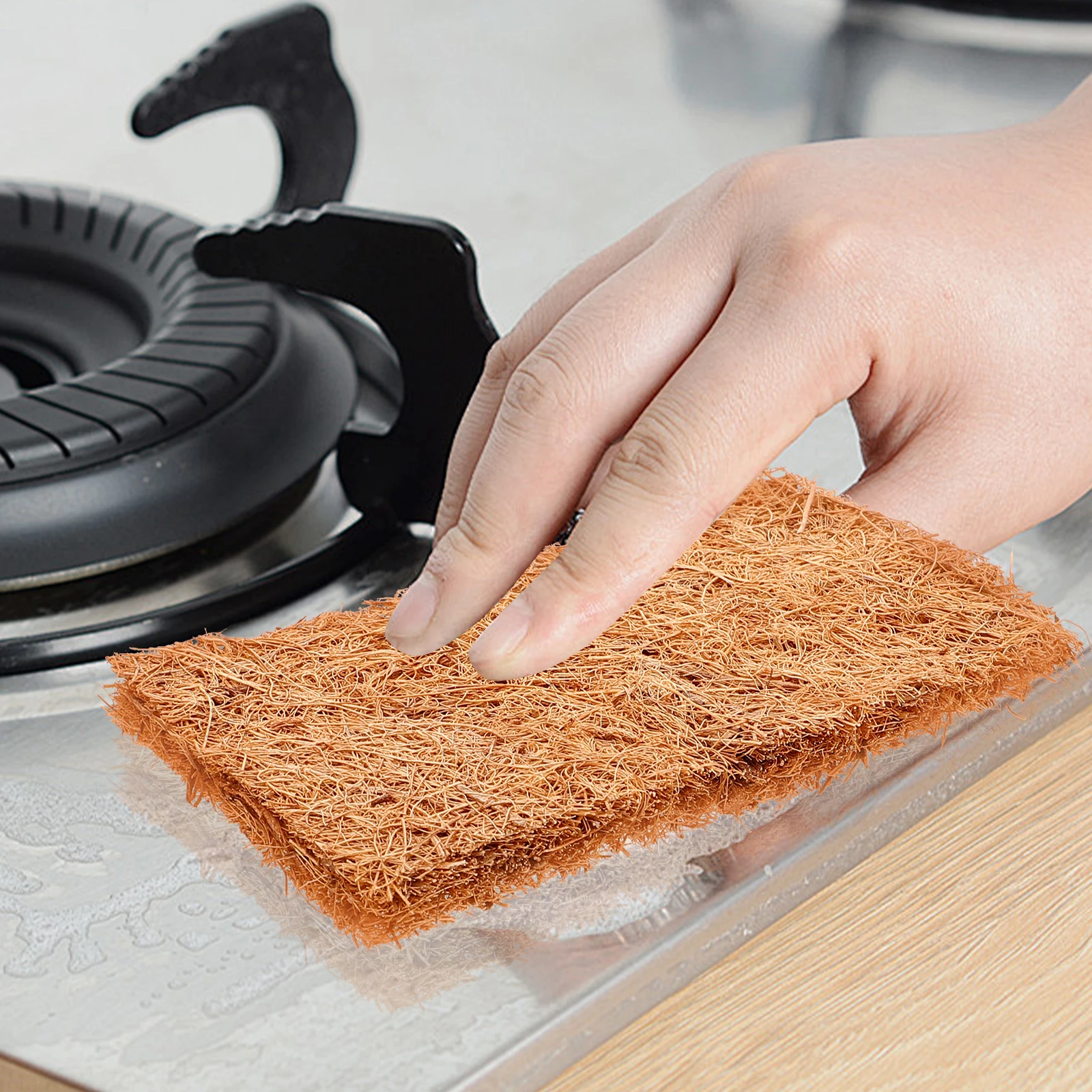 

3 Pcs Dishwasher Towels and Cleaning Cloth Dishwashing Scrubber Rag Rags Fiber Brown Silk