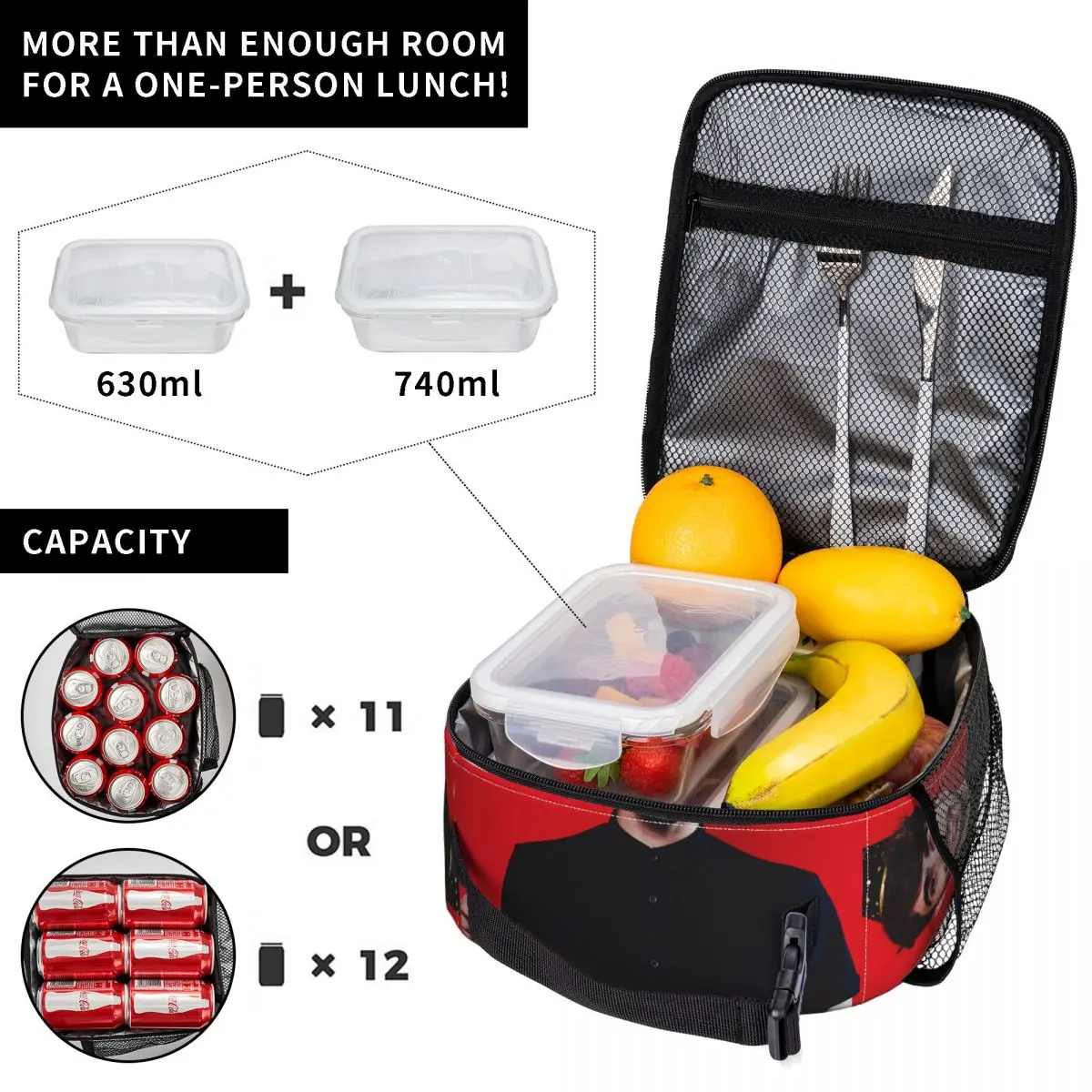 Fede V-Vigevani Lunch Bag Club Misterios Convenient Lunch Box Adult Office Print Cooler Bag Leisure Oxford Thermal Tote Handbags