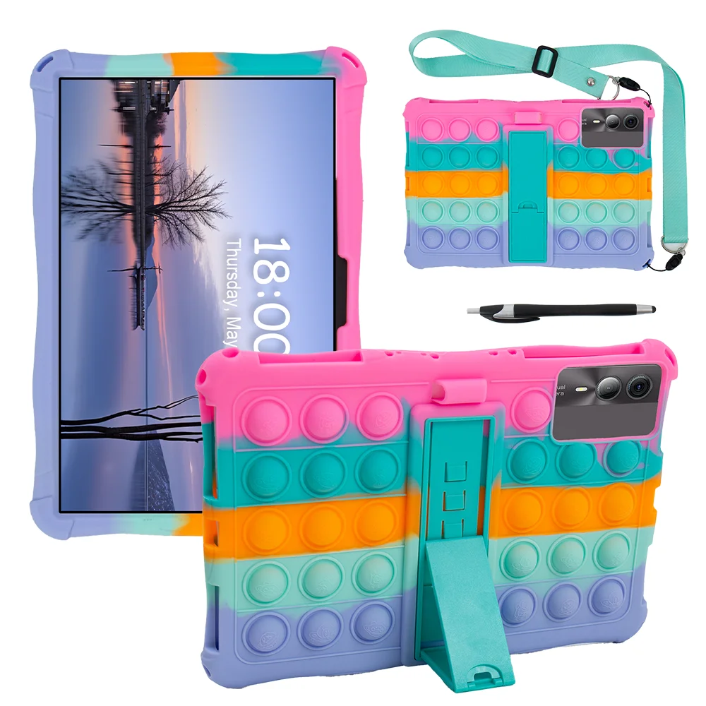 Бесплатный плечевой ремень и стилус для Teclast P50AI P50S P50 T50HD T50 Plus Max, мягкий силиконовый чехол с пузырьками и подставкой