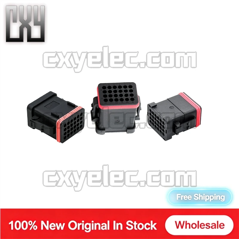 132015-0075 24Pin Male Connector Housing With Cap 4 Row IP69K Waterproof Black For Car Engine Truck Engineering Wiring Harness