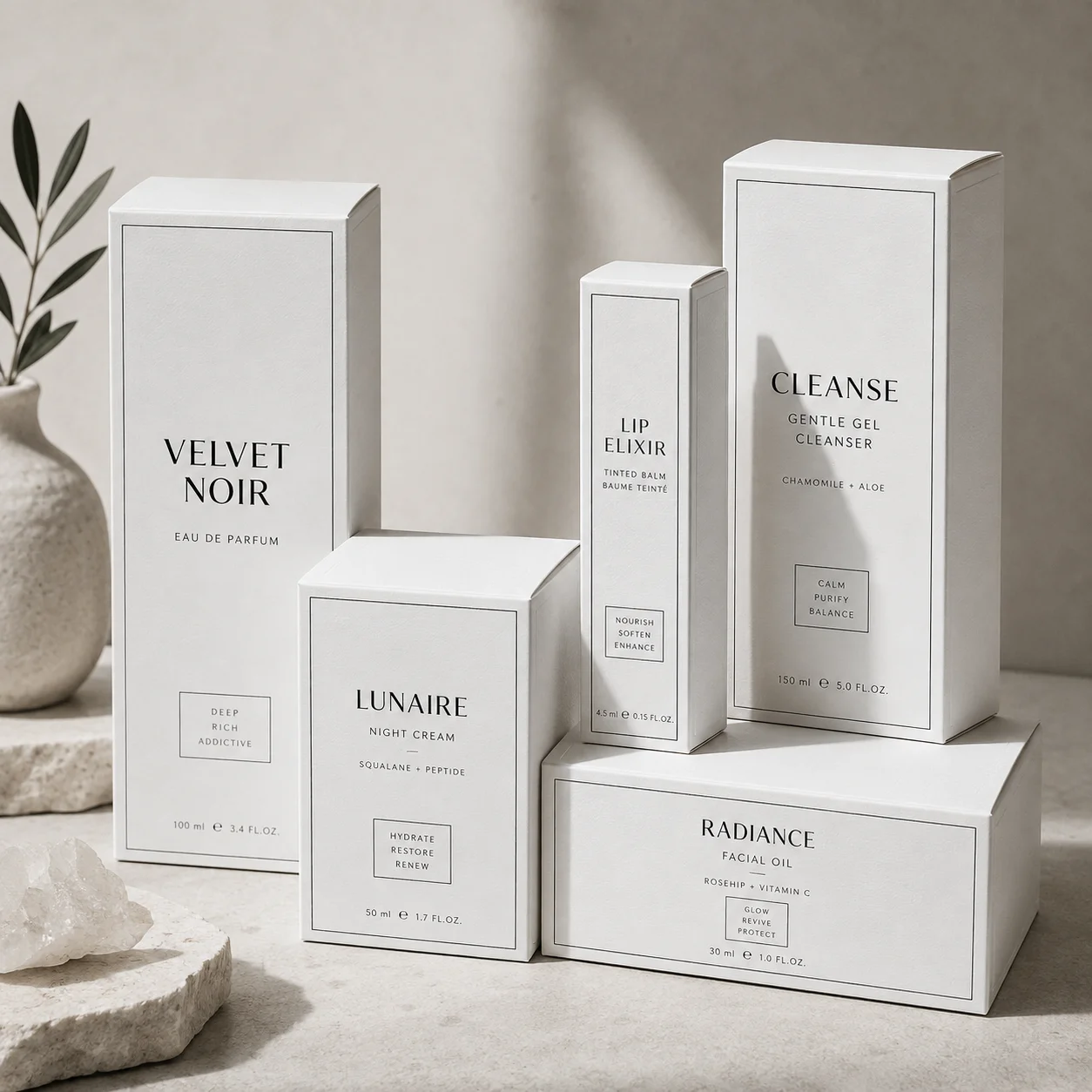 High Quality Custom CMYK Printed White Cardboard Boxes Cosmetic Medicine Packaging Boxes Hot Stamping Logo Embossing Craft