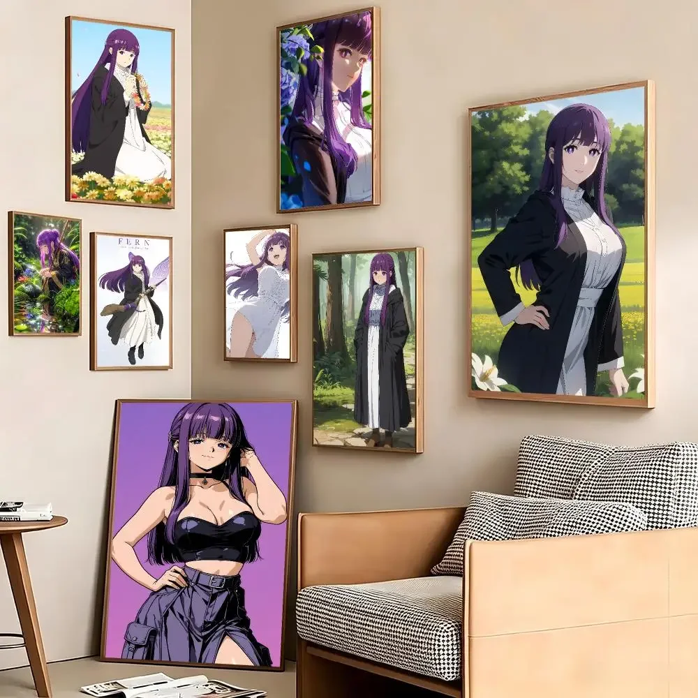 Anime Fern Poster Pegatina artistica HD autoadhesiva impermeable para salon dormitorio