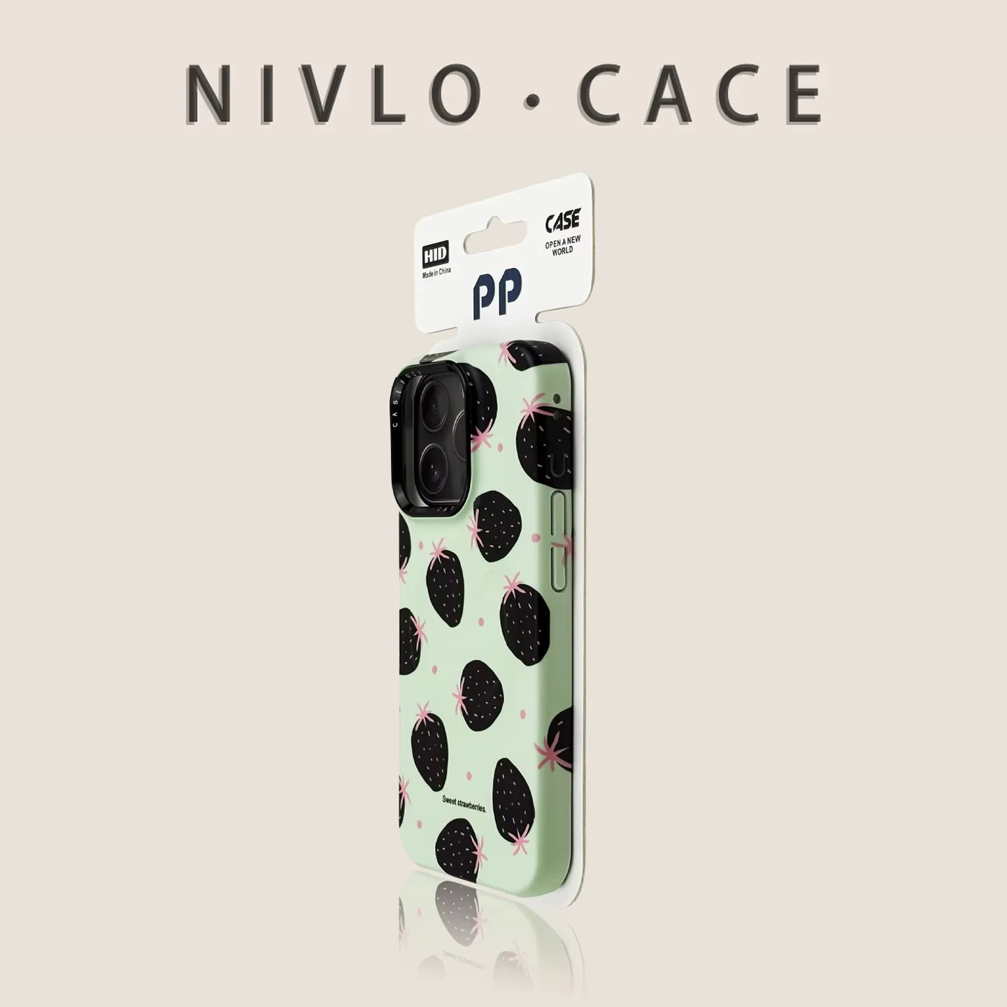 For iPhone 17 Pro Max Case Green Base Black Strawberry Magnetic Stand New Premium Simple Couple Cover with iphone 16 15 14 13 12 - view 5