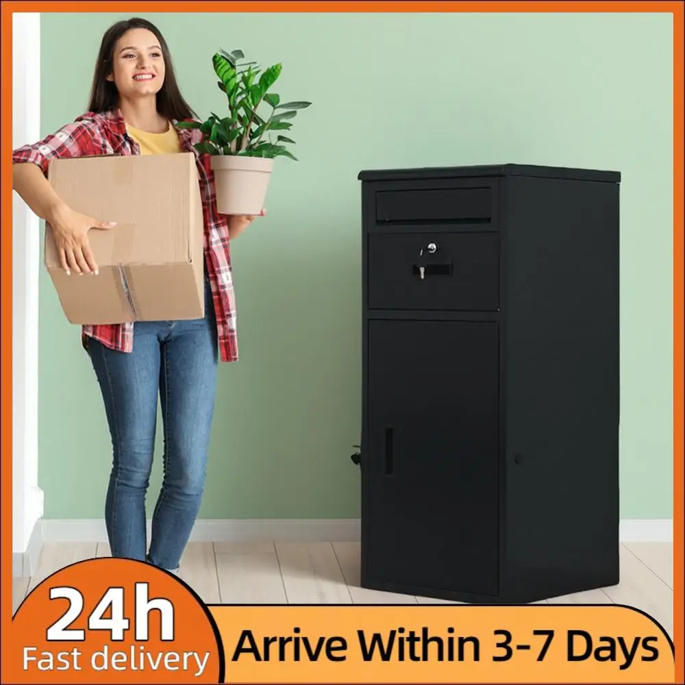 

Outdoor Storage Box with Lockable Secure Anti-Theft Parcel Drop Boxes Rustproof Package Drop Container for Home Office Apartment