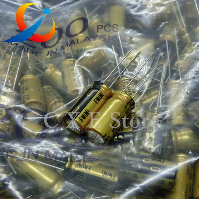 20pcs NICHICON FW Series 100V100UF Volume 10X20MM Electrolytic Capacitors HIFI Audio Capacitor UFW2A101MPD NEW