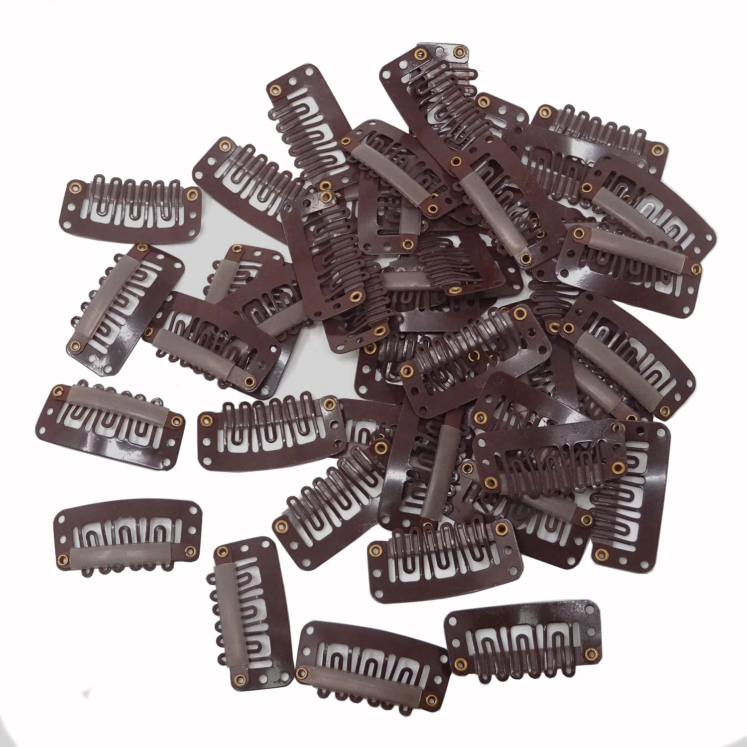 

50/20Pcs Snap Wig Clips 6-Teeth U-shape Hair Extension Clips to Secure Wig With Silicon Rubber Wig Clips