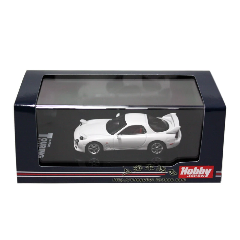 Diecast 1:64 Scale HobbyJapan Mazda RX7 Initial D Alloy Car Model Collectible Toy Gift Souvenir Display Ornament